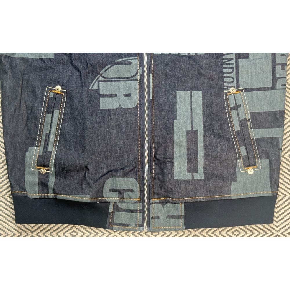 Decible Men's Full Zip Spell Out Short Sleeve Denim Jacket Size‎ 3XL - Picture 2 of 8